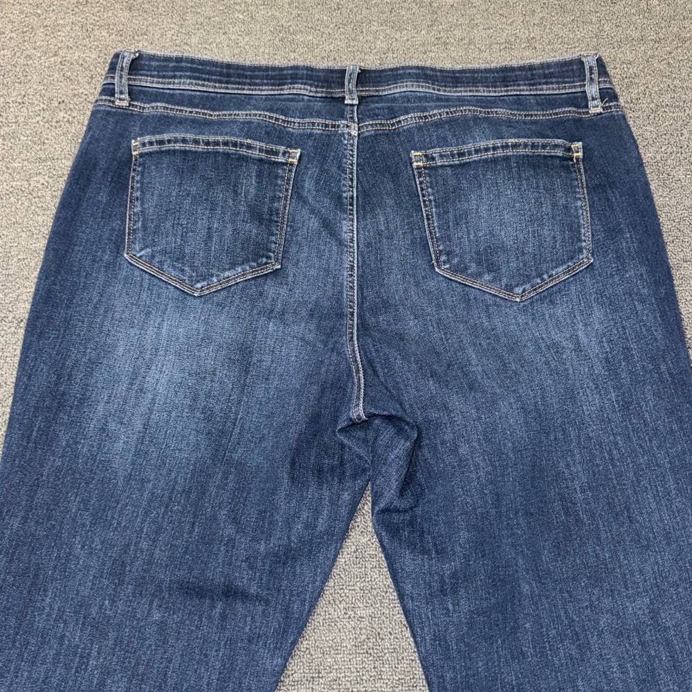 Evri Capri Jeans Dark Wash Stretch Elastic Waist Denim Cropped Pants Womens 18W - Picture 2 of 9